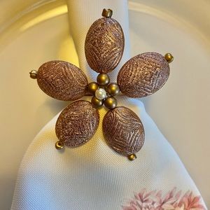 Set of 6 handmade floral design beaded napkin holders napkin rings